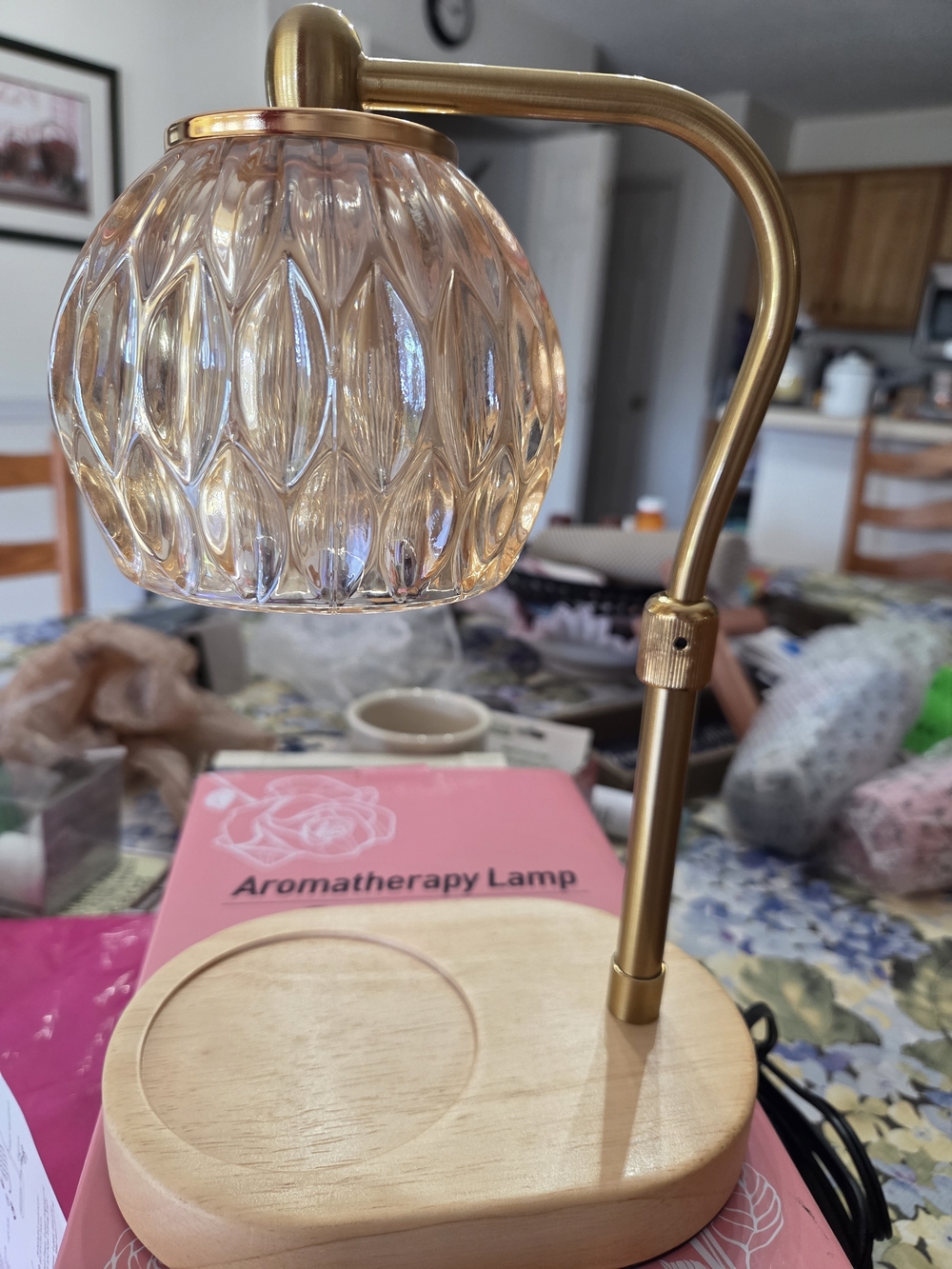 Glass Globe Aromatherapy Lamp - Gold & Clear